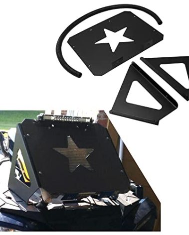 KUAFU Steel Radiator Relocation Kit Compatible with Polaris Sportsman 400 HO 450 500 570 Black