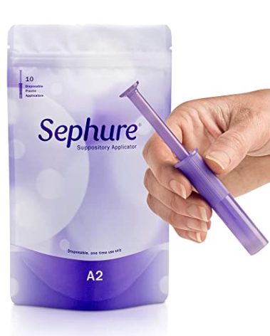 Sephure Easy-to-Use Suppository Applicator for Women and Men, Disposable Applicator for Suppositories for Constipation from Various Brands, 1-Pack, 10-Count, Size A2