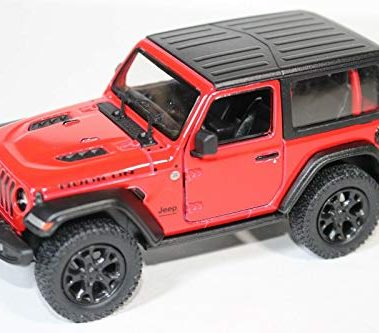 KiNSMART - Jeep Wrangler Rubicon Off Road 4x4 5 inch 1:34 Scale Die Cast Model Replica Toy Car (Red Hardtop)