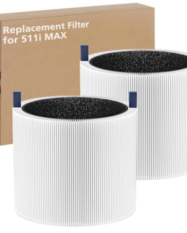 2-pack 511i MAX Replacement Filter Compatible with BLUEAIR HEPASilent Air Cleaner, Blue Pure F5MAX, Model Blue Pure 511i Max