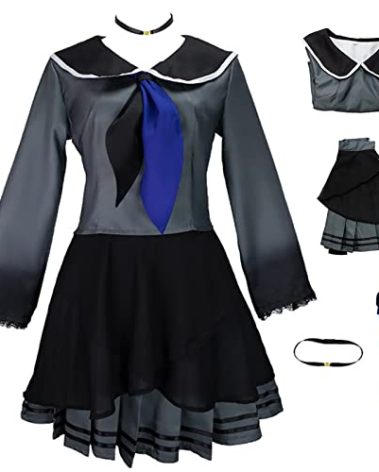 TMSREBU Akiyama Mizuki Cosplay Costume Outfit Stage Performance Dress Halloween Uniform Full Set Suit(CB,L)