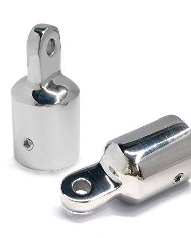 NRC&XRC 2 PCS Bimini Top Caps Eye End Top Fitting1inch Marine 316 Stainless Steel Bimini Canopy Hardware, Dome top 1"