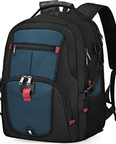 NUBILY Laptop Backpack 17 Inch Waterproof Extra Large TSA Travel Backpack Anti Theft College Business Mens Backpacks with USB Charging Port 17.3 Gaming Computer Backpack for Women Men Blue 45 L