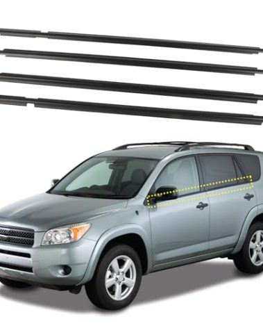 4Pcs Weatherstrip,Window Moulding Trim Seal Belt Compatible with Toyota Rav4 2006 2007 2008 Replace# 75720-42030 75720-42030 75720-42030 75720-42030