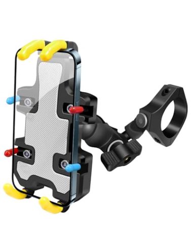 MOMI RAC GP UTV Phone Mount - 360 Adjustable Heavy Duty Phone Holder 8 Claws Fits 1.75 to 2 Inch Round Tube Fits RZR Maverick X3 Ranger Pioneer Talon Teryx Mule for 4.0" to 7.2" Cell Phone (Colorful)