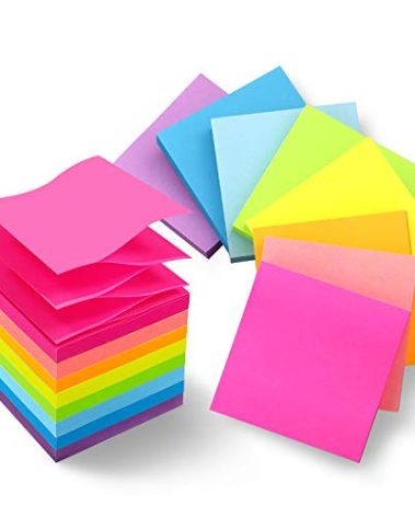 Phthdoty 8 Pads Pop Up Sticky Notes 3x3 Refills Bright Colors Self-Stick Notes Pads Super Adhesive Sticky Notes Great Value Pack