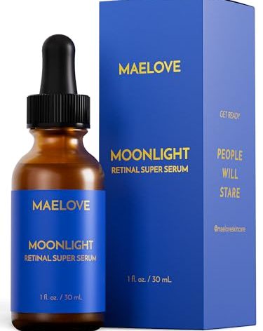 MAELOVE Moonlight Advanced Retinal Super Serum, 10x Stronger than Regular Retinol, for Softening Lines and Wrinkles, Reducing Dark Spots, Improving Skin Firmness, Vegan, Cruelty-Free, 1.0 fl oz