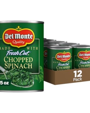 Del Monte Canned Fresh Cut Chopped Spinach, 13.5 Ounce (Pack of 12)