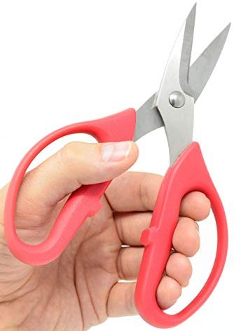 Leather Scissors. Small, Sharp Stainless Steel Durable Blades - Effortless Cutting - Large Comfortable Shears for Crafting, Sewing, Clay Bead Kit, Tailor, Belts, Fabric, Cotton, Cloth, Office, Home
