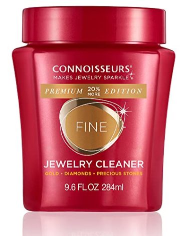 Connoisseurs Premium Edition Fine Jewelry Cleaner Solution for Gold, Diamonds, Platinum, and Gemstones - 9.6 fl oz - Restores Brilliance in Seconds