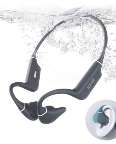 NANK Runner Diver2 Pro Bone Conduction Headphones, IP69 Waterproof Swimming Headphones, Wireless Bluetooth 5.4 Open Ear Headphone with Built-in Mic, 32GB Bone Conduction Earbuds for Cycling Sports