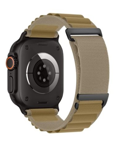 Alpine Loop Compatible With Apple Watch Ultra 2/Ultra, 49mm 46mm 45mm 44mm 42mm 41mm 40mm 38mm Alpine Nylon Watch Band for iWatch Ultra SE/SE 2 Series 10 9 8 7 6 5 4 3 2 1 (Tan, 44/45/46/49/42mm-(Series 1/2/3))