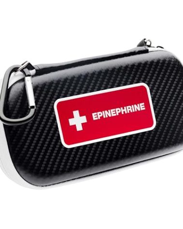 OVERDOSE KITS EpiPen Insulated Hardshell Carry Case | Slim & Compact Design Holds 2 EpiPens & Medical Accessories | Carabiner & Medical Id Card Included
