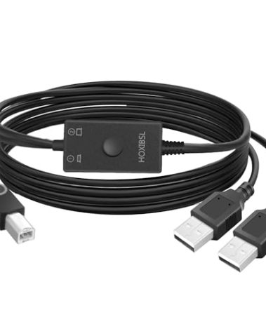 Printer Cable Splitter 2 in 1 Out,Prlnter Splitter for Two Computers,Suitable for Two Computers to Share one Printer, Compatible with inkless Printers,Samsung,MacBook Pro, HP, Canon,Brother, etc.