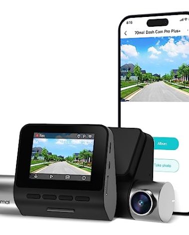 70mai 2.7K Dash Cam Front A500S, 1944P Dash Camera for Cars with Sony IMX335, Dashcam Built-in WiFi GPS, Optional Rear Dashcam, ADAS, 2'' IPS LCD Screen, 24H Parking Mode, WDR, Super Night Vision