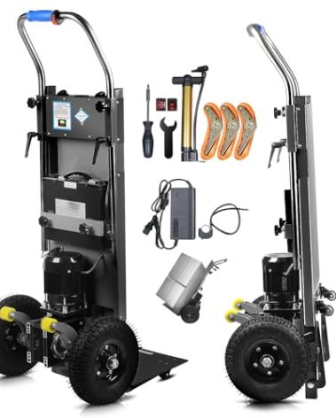 Electric Stair Climbing Hand Trucks Dolly Cart, 900lb Capacity Heavy Duty Stair Climber with Ropes, Carry Heavy Objects Up and Down Stairs Effortless for Furniture Logistics Warehouse
