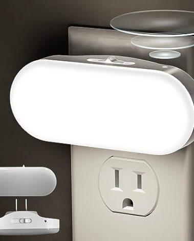 DORESshop Led Night Light, Plug into Wall, [2 Pack] with Dusk to Dawn Sensor, 1W 5000K Dimmable Night Light from 0LM to 100LM for Bathroom Hallway Bedroom Kids Room Stairway