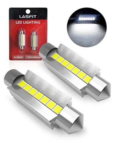 LASFIT Super Bright 42MM LED Festoon 41MM 211-2 578 212-2 LED Use for Dome Map Door Interior Door Trunk Glove Box Lights 6000K White Light Upgraded(2pcs)