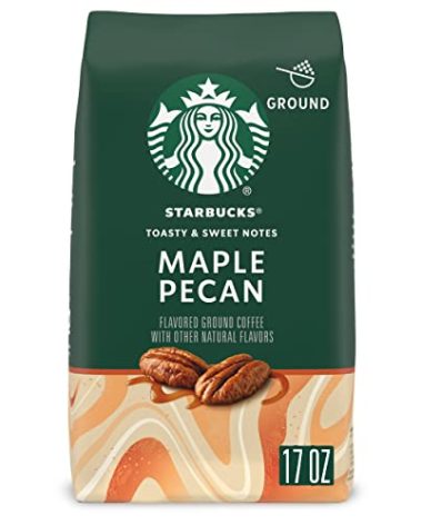 Starbucks Ground Coffee, Maple Pecan Flavored Coffee, Naturally Flavored, 100% Arabica, 1 bag (17 oz)
