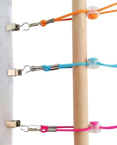 Sexyppl 24Pcs Cross Stitch Side Clips，Cross-Stitch Fabric Holders，High Elasticity Fabric Tension Embroidery clamp，Adjustable Fabric Fastening Clip, orange pink, xl240322