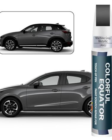 46G Machine Gray Metallic Touch Up Paint for Mazda, Car Paint Pen Scratch Repair Two-In-One Touch Up Paint, Premium Car Scratch Remover for Deep Scratches