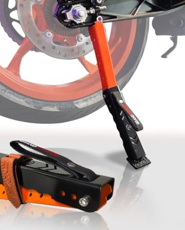 GRAND PITSTOP Motorcycle Maintenance Stand, Portable & Compact Lift Stand Moto Jack, Adjustable Height for Chain Cleaning and Lubrication Easy to use