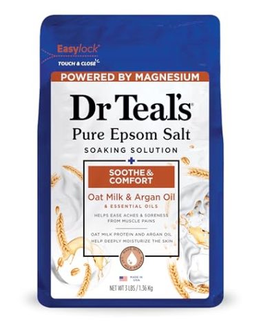 Dr Teal's Epsom Salt Magnesium Soak, Soothe & Comfort with Oat Milk & Argan Oil, 3 lbs