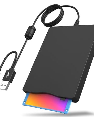 Floppy Disk Reader, 3.5 inch External Floppy Disk Drive with USB Type-C, Portable FDD Floppy Disk Drive for Laptop PC Windows 11/10/8/7/2000/XP