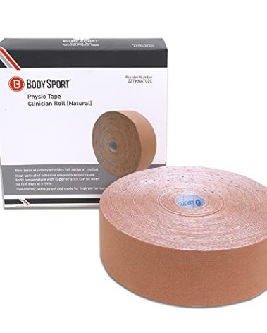 Body Sport Physio Tape, Kinesiology Tape to Support Muscles and Joints - 2 in x 33.5 yds - Natural