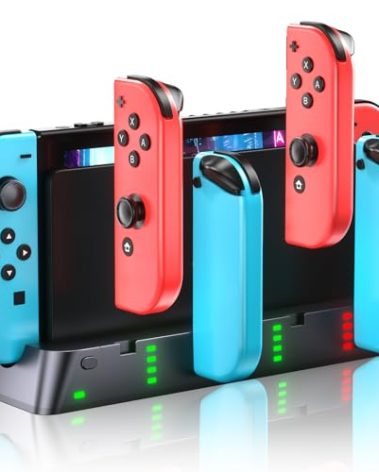 Wenocally Switch Controller Charger Dock Station for PSP Gaming Console Compatible with Nintendo Switch & OLED Model Joy-con, Charging Dock Station Support to Charge 6 Joycons