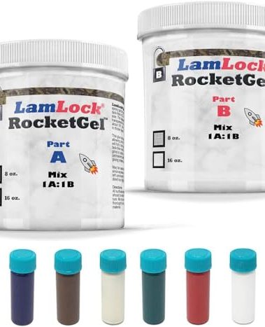 LamLock RocketGel 25 Minute Professional Epoxy Countertop Kit for Granite, Tile, and Quartz Countertop Repair Kit, Tile Crack Repair, Chips and Fills Epoxy Grout