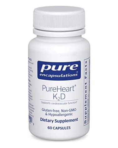 Pure Encapsulations PureHeart K2D - Heart Health Supplement* - with Vitamin K2 & D3 - Cholecalciferol Vitamin D & MK-7 - Non-GMO & Vegetarian - 60 Capsules