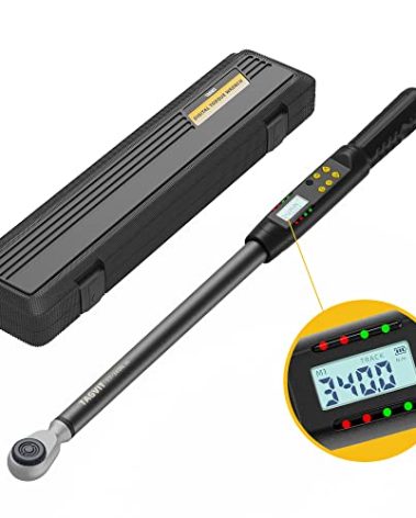 TAGVIT 1/2 Inch Drive Digital Torque Wrench, 12.5-250.8 Ft.lb/17-340 Nm Electronic Torque Wrench, ±2% Accuracy with Preset Value, Data Storage, Buzzer and LED Flash Notification for Motorcycle, Car