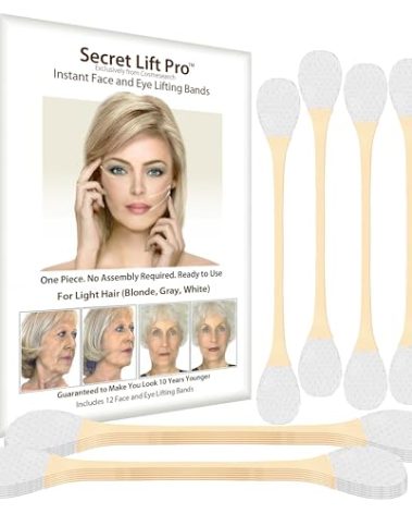 Secret Lift Pro - Pre-Assembled Face and Eye Lift Tapes with Bands One Size (Light Hair)
