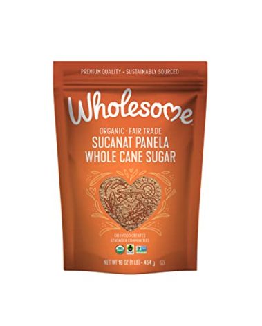 Wholesome Sweeteners 16-Ounce Organic Sucanat Panela Whole Cane Sugar, Fair Trade, Non-GMO Project Verified , Gluten Free & Vegan for Baking, Sprinkling and More, 12 Pack