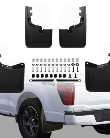 Upgraded Mud Flaps Fit for Ford F150 2025 2024 2023 2022 2021, Mud Flaps for Pickup Trucks Splash Guard Compatible with 2025 Ford F150 Accessories, No Drilling Mud Gards Mudflaps, Set of 4