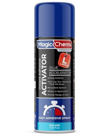 CA Glue Accelerator Spray (13.5 fl oz), Cyanoacrylate Super Glue Accelerator Spray, Adhesive Activator, CA Glue Activator (1 Pack)