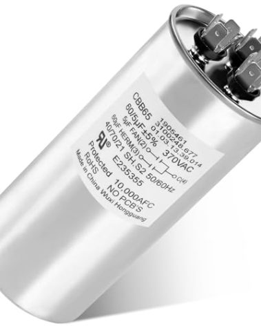 Fits for Dometic 3312195.000 Air Conditioner RV AC Motor Capacitor 60/5 MFD, Heavy Duty Air Conditioner Capacitor Replacement, Compatible with Dometic 3312195000 RV Air Conditioner Models