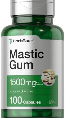 Horbäach Mastic Gum | 1500mg | 100 Capsules | Non-GMO & Gluten Free Supplement