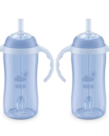 NUK Learner Straw Cup 10oz - Toddler Cup with Soft Straw for Easy Drinking Suitable for Ages 8 Months and Up