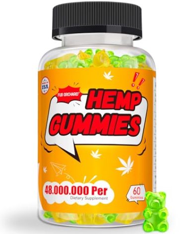 FUJI ORCHARD 48000mg Hemp Gummies High Potency - Hemp Gummies for Deep Bedtimes & Relaxation - Natural Hemp Oil Gummy for Adults - Gluten Free & Vegan - 60 Count