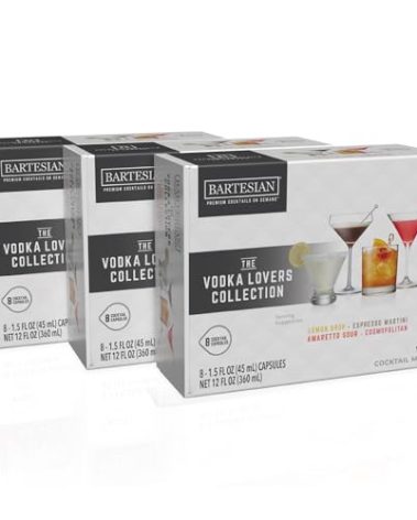 Bartesian 24-Pack Vodka Lovers Favorites Collection for Cocktail Machine – Home Bar Mixology Cocktails Mix Pod Capsule Set To Use With the Bartesian Cocktail Drink Maker Machine