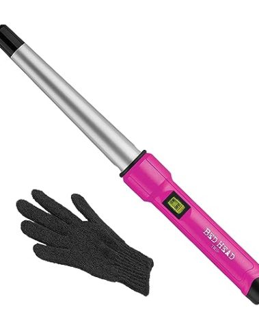 Bed Head Curlipops 1” Tourmaline Ceramic Tapered Styling Iron | Clamp-Free Tapered Curling Wand | for Curls and Waves (1 Inch)