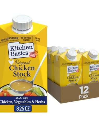 Kitchen Basics Original Chicken Stock, 8.25 oz (Pack of 12) | No Artificial Flavors, Gluten Free, No MSG added |