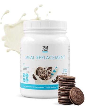 Yes You Can! Complete Meal Replacement - 15 Servings, 20g of Protein, 0g Added Sugars, 21 Vitamins and Minerals - All-in-One Nutritious Meal Replacement Shake (Cookies & Cream)