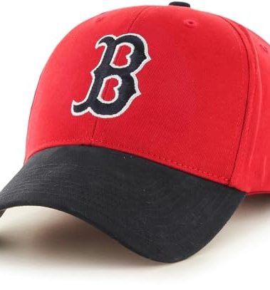 Officially Licensed Boston Baseball Navy/Red Hat Classic Primary Team Logo Two-Tone Embroidered Sox MVP Sports Cap