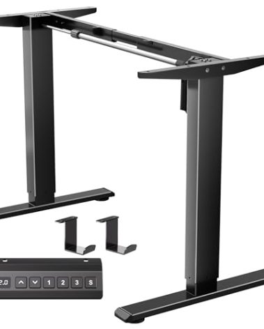 NICECOZY Electric Standing Desk Frame Workstation,Memory Controller Height Adjustment,Up to 47.2", Ergonomic Stand Up Desk Base for Home and Office, Black Frame Only