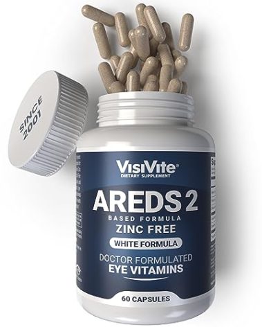 Zinc Free AREDS 2 Eye Vitamins - Zinc Free Eye Vitamins - Zeaxanthin Plus Lutein Eye Vitamins - Soy-Free VCaps - No Zinc and Copper