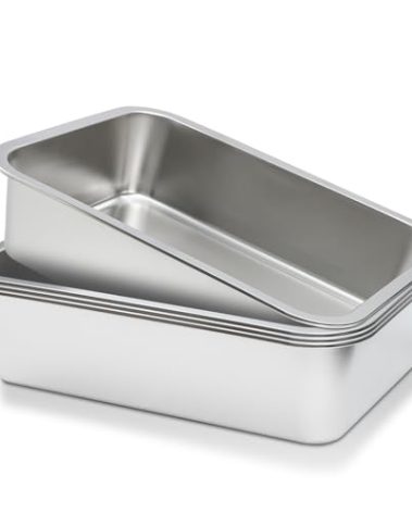 MOQRUAO 4 Packs Stainless Steel Commercial Bus Tub –13 L Heavy Duty Utility Tote Box for Dishwashing, Meat Prep, and Kitchen Storage – Large Capacity Restaurant Bus Box (Without Lid)