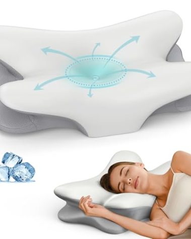 Cervical Neck Pillow for Pain Relief - Ergonomic Side Sleeper Pillow for Neck Support, Cooling Memory Foam Pillows for Sleeping, Contour Pillow Orthopedic Bed Pillow for Back Stomach Sleepers